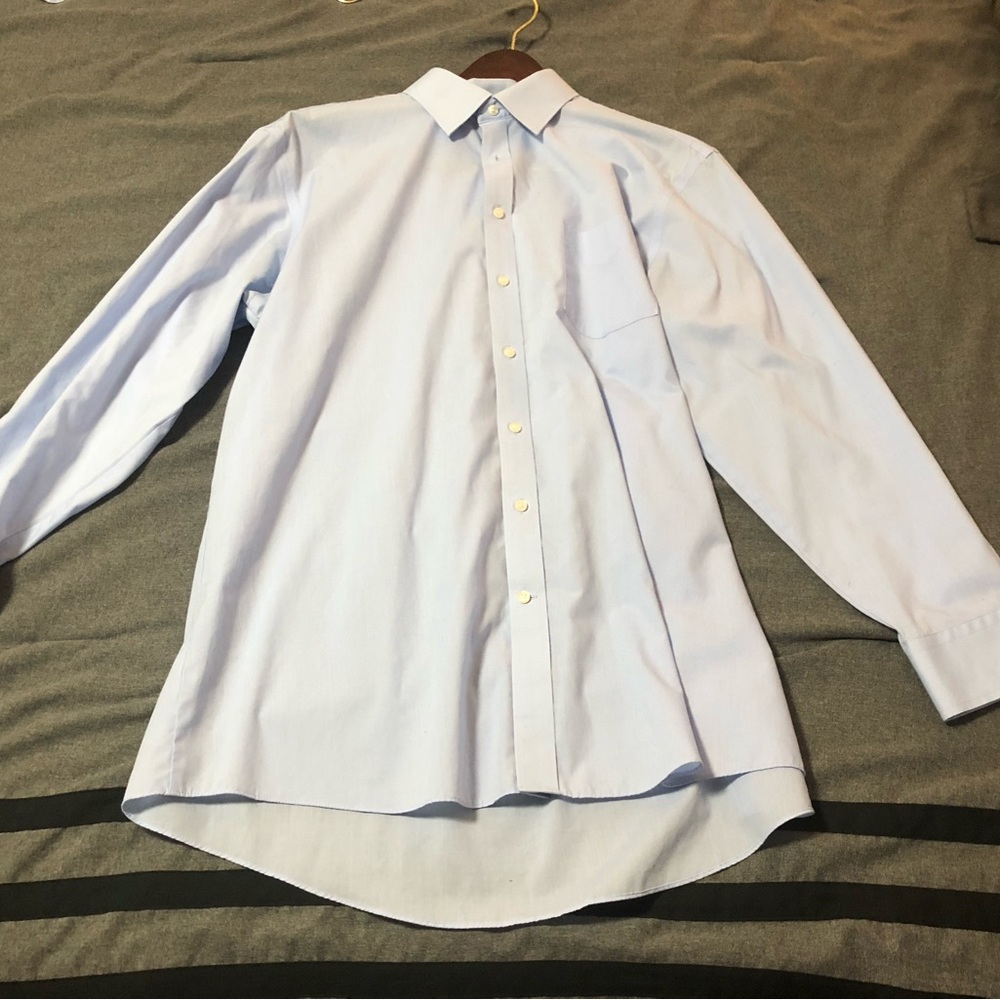 17.5 blue dress shirt